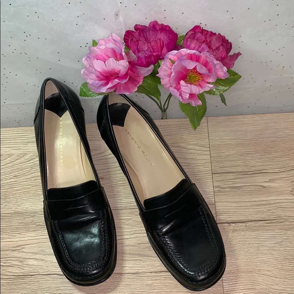 Leather Antonio Melani Kenley Penny Loafer Heels